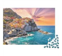 Capri Island Jigsaw Puzzle 1000 Piezass Reciclado Paper Cinque Terre Jigsaw Puzzles Educativo Juego Desafío Divertido Juego Familiar para Adultos Y Edad 10 70x50cm/1000 Piezas