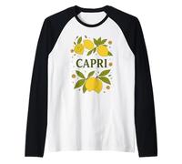 Capri Lemon Design Isla italiana Amalfi Coast Vibes Camiseta Manga Raglan