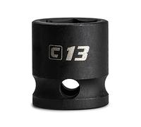 Capri Tools 13 mm Stubby Impact Socket, 3/8 in. Drive, 6 Point, Metric