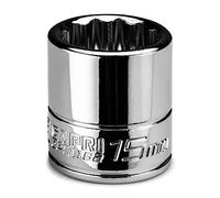 Capri Tools CP16152 - Llave de vaso poco profunda de 15 mm, 1/4 pulgadas, 12 puntos, métrico