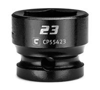 Capri Tools Enchufe de impacto grueso de 23 mm, 1/2 pulgada, 6 puntos, métrico, CP55423