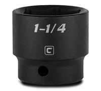 Capri Tools Enchufe de impacto poco profundo de 1-1/4 pulgadas, unidad de 1/2 pulgada, 6 puntos, SAE, CP55065