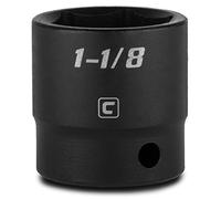 Capri Tools Enchufe de impacto poco profundo de 1-1/8 pulgadas, unidad de 1/2 pulgada, 6 puntos, SAE (CP55063)
