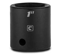 Capri Tools Enchufe de impacto poco profundo de 1 pulgada, unidad de 1/2 pulgada, 6 puntos, SAE