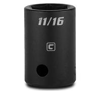 Capri Tools Enchufe de impacto poco profundo de 11/16 pulgadas, unidad de 1/2 pulgada, 6 puntos, SAE (CP55056)