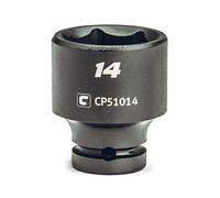 Capri Tools Enchufe de impacto poco profundo de 14 mm, accionamiento de 1/4 pulgadas, 6 puntos, métrico