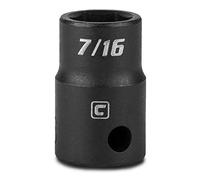 Capri Tools Enchufe de impacto poco profundo de 7/16 pulgadas, unidad de 3/8 pulgadas, 6 puntos, SAE