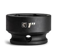 Capri Tools Enchufe de impacto rechoncho de 1 pulgada, accionamiento de 3/8 pulgadas, 6 puntos, SAE