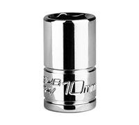 Capri Tools Enchufe poco profundo de 10 mm, unidad de 1/4 pulgadas, 6 puntos, métrico