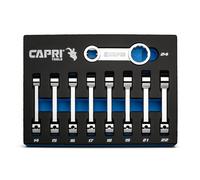 Capri Tools Juego de adaptadores de par de accionamiento de 1/2 pulgada, extremo de caja de 12 puntos, 14 a 24 mm, métrico, 9 piezas con bandeja mecánica