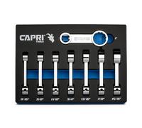 Capri Tools Juego de adaptadores de par de accionamiento de 1/2 pulgada, extremo de caja de 12 puntos, 9/16 a 1 pulgada, SAE, 8 piezas con bandeja de mecánico