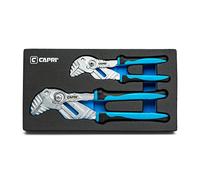 Capri Tools Juego de llaves de alicates de 7 pulgadas y 10 pulgadas, mordazas paralelas lisas con mango antideslizante de agarre suave