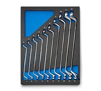 Capri Tools Juego de llaves métricas de 75 grados, 6 a 24 mm, métricas, 10 piezas, con bandeja mecánica