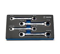 Capri Tools Llave de trinquete reversible 4 en 1 de 120 dientes, métrica y SAE, 4 piezas con 16 tamaños