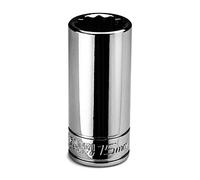 Capri Tools Llave de vaso de 15 mm de profundidad, 1/4 pulgadas, 12 puntos, métrico (CP16176)