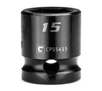 Capri Tools Llave de vaso de impacto gruesa de 15 mm, 1/2 pulgada, 6 puntos, métrico