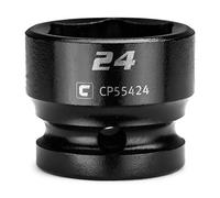 Capri Tools Llave de vaso de impacto gruesa de 24 mm, unidad de 1/2 pulgada, 6 puntos, métrico (CP55424)