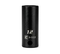 Capri Tools Llave de vaso de impacto semirprofundo de 12 mm