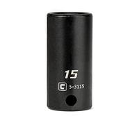 Capri Tools Llave de vaso de impacto semirprofundo de 15 mm