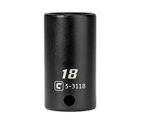 Capri Tools Llave de vaso de impacto semirprofundo de 18 mm