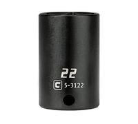 Capri Tools Llave de vaso de impacto semirprofundo de 22 mm