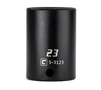 Capri Tools Llave de vaso de impacto semirprofundo de 23 mm