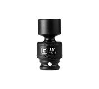 Capri Tools Llave de vaso de impacto universal de 18 mm, accionamiento de 3/8 pulgadas, 6 puntos, métrico