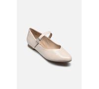 CAPRICE Bailarinas de Piel para Mujer con Cierre de Velcro, Snow Naplak, 37 EU
