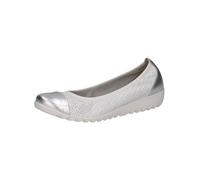 CAPRICE 9-22103-42, Bailarina Mujer, Blanco y Plateado, 37 EU