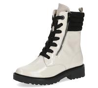 CAPRICE 9-25212-41, Botines planos con cordones para Mujer, Blanco (Snow/Black), 36 EU
