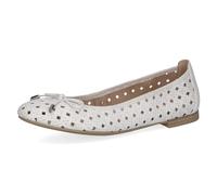 CAPRICE Bailarinas de Cuero para Mujer con Estampado de Agujeros, Color Blanco., 41 EU
