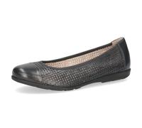 CAPRICE Bailarinas de Cuero para Mujer con Estampado de Agujeros, Ocean Softnap, 38 EU