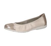 CAPRICE Bailarinas de Piel para Mujer con Barniz, Crema Comb., 37 EU