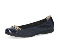 CAPRICE Bailarinas de Piel para Mujer con Barniz, Ocean Comb, 42 EU