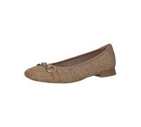CAPRICE Bailarinas de Rafia Elegantes para Mujer, Bark Comb, 41 EU