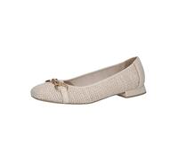CAPRICE Bailarinas de Rafia Elegantes para Mujer, Offwhite Comb, 42 EU