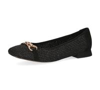CAPRICE Bailarinas de Rafia Elegantes para Mujer, Peine Negro, 38 EU