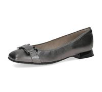 CAPRICE Bailarinas para Mujer en Piel Tacón pequeño, Dk Grey Metal, 39 EU