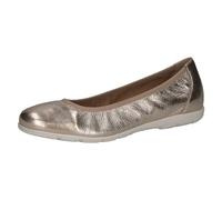 CAPRICE Bailarinas Planas de Piel para Mujer, Platino Metal, 42 EU