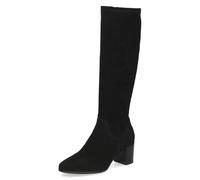 CAPRICE Botas de mujer con tacón cuadrado vegano, Black Stretch, 40.5 EU