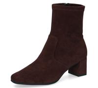 Caprice Botín Calcetín Mujer Rojo Marrón Cremallera Tacón Bloque 5-7,5 cm
