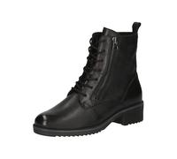 CAPRICE Botines para mujer Comfort con cordones de piel con cremallera, Color negro., 41 EU