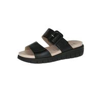 CAPRICE Chanclas Comfort para mujer de piel con cierre de velcro, Black Blk Sole, 37 EU
