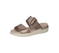 CAPRICE Chanclas Comfort para mujer de piel con cierre de velcro, gris topo, 37 EU