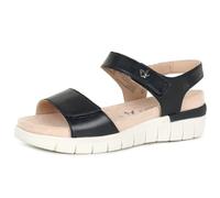 CAPRICE Comfort - Sandalias Planas de Piel con Cierre de Velcro para Mujer, Napa Ocean, 38 EU