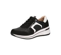 CAPRICE Comfort - Zapatillas de Piel con Cremallera para Mujer, Negro Blanco, 39 EU