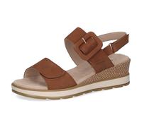 CAPRICE Damen 9-28753-42 Sandalias de cuña para mujer, color coñac nubuck, 4 UK