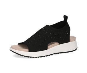 CAPRICE Mujer 9-28706-42, Sandalias Planas, Knit Negro, 36 EU