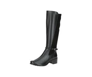 CAPRICE Mujer Long Boot Flat 9-25600-43, Botas a la Altura de Rodilla, Peine Negro, 38 EU