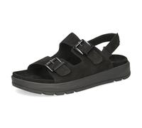Caprice Sandalia plana para mujer 9-28206-46, gamuza negra, talla 41 EU